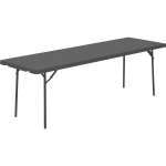 Dorel ZOWN 96in Commercial Blow Mold Folding Table - 4 Legs - 1000 lb Capacity x 96in Table Top Width x 30in Table Top Depth - 29.30in Height - Gray - High-density Polyethylene (HDPE), Resin - 1 Each