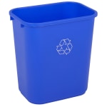 Highmark Recycling Bin, 6.5 Gallons, 15inH x 10inW x 14-1/4inD, Blue