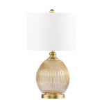 SEI Villanda Table Lamp, 27inH, White/Gold