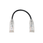 Tripp Lite Cat6 UTP Patch Cable (RJ45) - M/M, Gigabit, Snagless, Molded, Slim, Black, 8 in - First End: 1 x RJ-45 Male Network - Second End: 1 x RJ-45 Male Network - 1 Gbit/s - Patch Cable - Gold Plated Contact - 28 AWG - Black