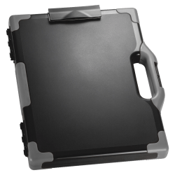 Officemate OIC Carry-All Clipboard Box, 15 1/2inH x12 1/2inW x 2 1/4inD, Gray/Black