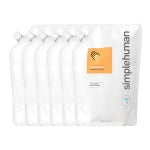 simplehuman Moisturizing Liquid Hand Soap, Mandarin Orange, 34 Oz, Carton Of 6 Pouches