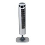 Optimus Pedestal Tower Fan With Remote Control And LED, 35in x 9in