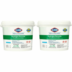 Clorox Healthcare Hydrogen Peroxide Cleaner Disinfectant Wipes - Wipe - 185 / Bucket - 2 / Carton - White