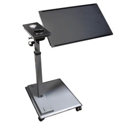 Victor High Rise 31inW Mobile Adjustable Standing Desk Workstation, 44inH x 30-3/4inW x 22inD, Black