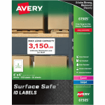 Avery Surface Safe ID Labels - Removable Adhesive - 4in Width x 6in Length - Rectangle - Laser, Inkjet - White - Polyester - 2 / Sheet - 50 Total Sheets - 100 / Pack