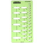 Rapidesign Ellipses Drafting Templates, Ellipse 15 deg. To 60 deg., Pack Of 10