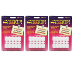 StikkiWorks Co. StikkiCLIPS Adhesive Clips, 6-5/16in x 4in, White, 30 Clips Per Pack, Set Of 3 Packs