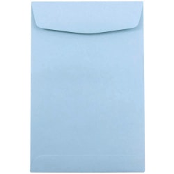 JAM Paper Open-End 6in x 9in Catalog Envelopes, Gummed Closure Baby Blue, Pack Of 10