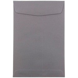 JAM Paper Open-End 6in x 9in Catalog Envelopes, Gummed Closure Dark Gray, Pack Of 10