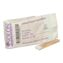 First Aid Only Cotton-Tipped Applicators Refill, 3in, Bag Of 100 Applicators