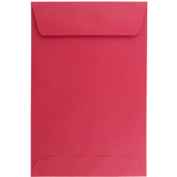 JAM Paper Open-End 6in x 9in Catalog Envelopes, Gummed Seal, 30% Recycled, Red, Pack Of 10