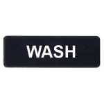 Winco Wash Sign, 9in x 3in, Black/White