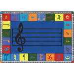 Joy Carpets Kid Essentials Rectangular Area Rug, Note Worthy Elementary, 7-2/3ft x 10-3/4ft, Multicolor