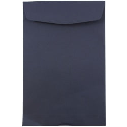 JAM Paper Open-End 6in x 9in Catalog Envelopes, Gummed Closure Navy Blue, Pack Of 10