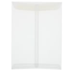 JAM Paper Open-End 9in x 12in Catalog Envelopes, Gummed Seal, Clear Translucent, Pack Of 10