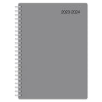 2023-2024 Office Depot Brand Weekly/Monthly Academic Planner, 5in x 8in, 30% Recycled, Gray, July 2023 to June 2024