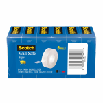 Scotch Wall-Safe Tape, 3/4in x 800in, Clear, Pack Of 6 Rolls