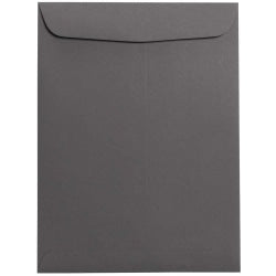 JAM Paper Open-End 9in x 12in Catalog Envelopes, Gummed Seal, Dark Gray, Pack Of 10