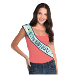 Amscan A Reason To Celebrate Light-Up Sash, 30in x 3in, Blue