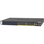 Netgear M4300 24x1G PoE+ Stackable Managed Switch with 2x10GBASE-T and 2xSFP+ (1000W PSU) - 26 Ports - Manageable - Gigabit Ethernet, 10 Gigabit Ethernet - 10GBase-T, 1000Base-T, 10GBase-X - 3 Layer Supported - Modular - 1U High