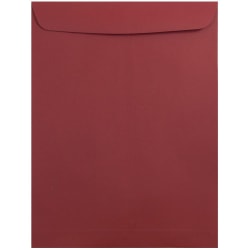 JAM Paper Open-End 9in x 12in Catalog Envelopes, Gummed Seal, Dark Red, Pack Of 10