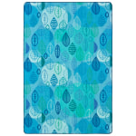 Carpets for Kids Pixel Perfect Collection Peaceful Spaces Leaf Activity Rug, 8'x 12', Blue