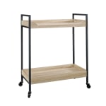 Sauder North Avenue 2-Shelf Cart, Black/Charter Oak