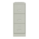 Hirsh Commercial 22inD Vertical 3-Drawer File Cabinet, Light Gray