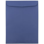 JAM Paper Open-End 9in x 12in Catalog Envelopes, Gummed Seal, Presidential Blue, Pack Of 10