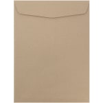 JAM Paper Open-End 10in x 13in Catalog Envelopes, Gummed Closure, 100% Recycled, Brown, Pack Of 10