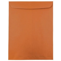 JAM Paper Open-End 10in x 13in Catalog Envelopes, Gummed Closure, Dark Orange, Pack Of 10