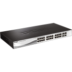 D-Link WebSmart DGS-1210-28 Ethernet Switch - 24 Ports - Manageable - Gigabit Ethernet - 10/100/1000Base-T, 1000Base-X - 2 Layer Supported - 4 SFP Slots - Twisted Pair, Optical Fiber