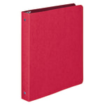 Wilson Jones Presstex 3-Ring Binder, 1in Round Rings, Executive Red