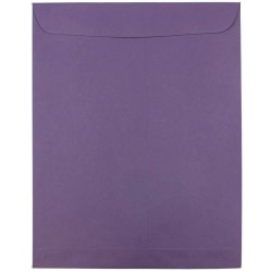 JAM Paper Open-End 10in x 13in Catalog Envelopes, Gummed Closure, Dark Purple, Pack Of 10