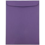 JAM Paper Open-End 9in x 12in Catalog Envelopes, Gummed Seal, Dark Purple, Pack Of 10