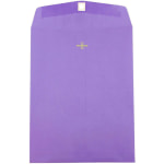 JAM Paper Open-End 10in x 13in Catalog Envelopes, Clasp Closure, 30% Recycled, Violet Purple, Pack Of 10