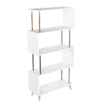 SEI Furniture Beckerman 61inH 4-Shelf Etagere, White/Champagne