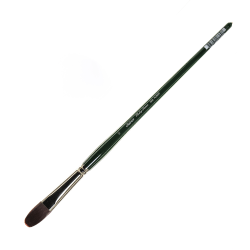 Silver Brush Ruby Satin Series Long-Handle Paint Brush 2500, Size 6, Round Bristle, Synthetic, Green