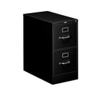 HON 310 26-1/2inD Vertical 2-Drawer Letter-Size File Cabinet, Black