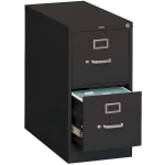 HON 310 26-1/2inD Vertical 2-Drawer Legal-Size File Cabinet, Black