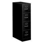 HON 310 26-1/2inD Vertical 4-Drawer Letter-Size File Cabinet, Black