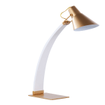 LumiSource Noah Contemporary Table Lamp, 20inH, White/Gold