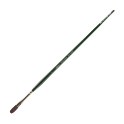 Silver Brush Ruby Satin Series Long-Handle Paint Brush 2500, Size 2, Round Bristle, Synthetic, Green