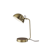 Adesso Brooks AdessoCharge Desk Lamp, 18inH, Antique Brass