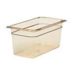 Cambro H-Pan High-Heat GN 1/3 Food Pans, 6inH x 6-15/16inW x 12-3/4inD, Amber, Pack Of 6 Pans