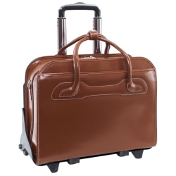 McKlein W-Series Willowbrook Wheeled Briefcase With 15in Laptop Pocket, Brown