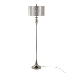 LumiSource Ashland Floor Lamp, 63inH, White/Polished Nickel