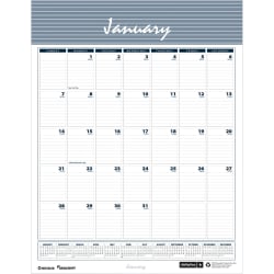 SKILCRAFT Monthly Wall Calendar, 12in x 17in, Black, January to December