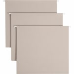 Smead TUFF 1/3 Tab Cut Letter Recycled Hanging Folder - 8 1/2in x 11in - 3in Expansion - Top Tab Location - Assorted Position Tab Position - Steel Gray - 10% Recycled - 18 / Box